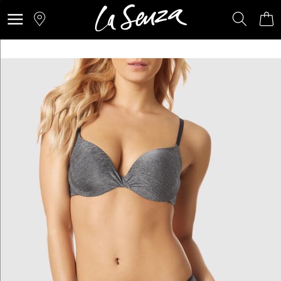 La SENZA Other - La Senza 34D Heather grey “Body Kiss” twist front push up strapless bra